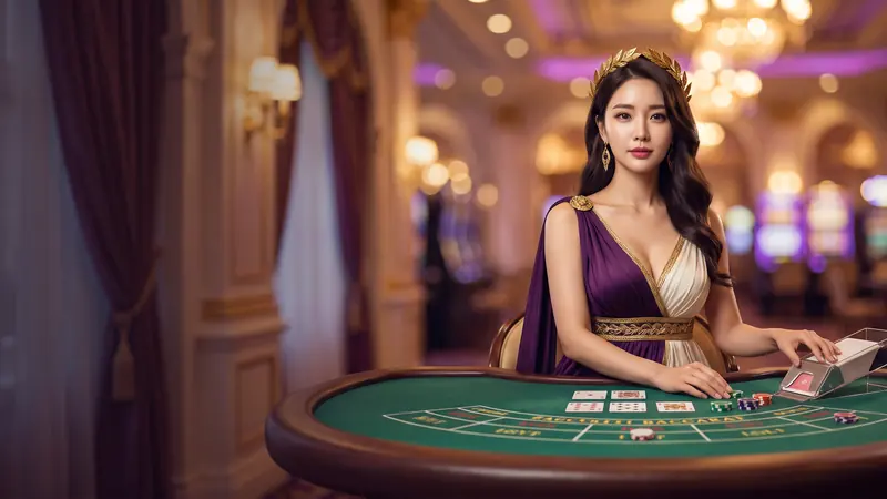 바카라 테이블의 딜러 의상 여성 – 헤라카지노 라이브 바카라